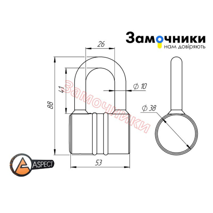 Замок навесной ASPECT Premium ЗН-С-55-А — купить ᐉ Лучшая Цена